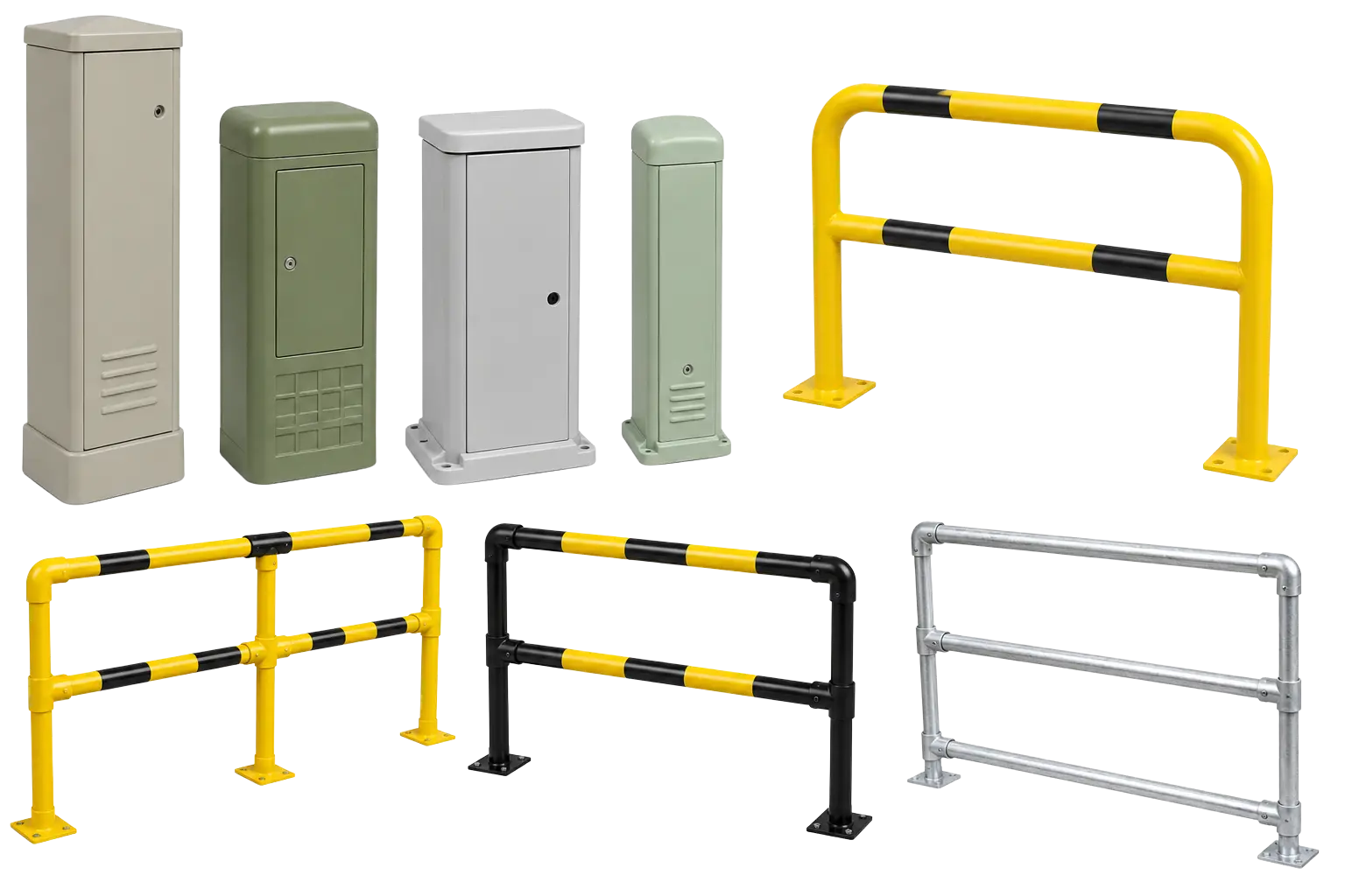 Pedestal and guard rails for infrastructure safety